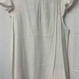 Elegant White Ruffle Sleeve Top